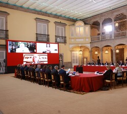 Desarrollo de la reunión anual del Patronato de la Fundación pro Real Academia Española, presidida por el Rey