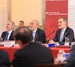 Don Felipe durante la reunión