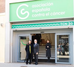 Su Majestad la Reina a su llegada a la sede central de la Asociación Española Contra el Cáncer