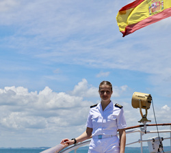 Su Alteza Real la Princesa de Asturias antes de su atraque en el puerto de Salvador de Bahía
