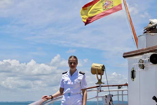 Su Alteza Real la Princesa de Asturias antes de su atraque en el puerto de Salvador de Bahía