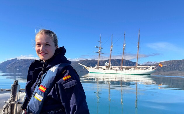 Su Alteza Real la Princesa de Asturias durante la travesía como guardiamarina en el Buque Escuela “Juan Sebastián de Elcano” en Chile
