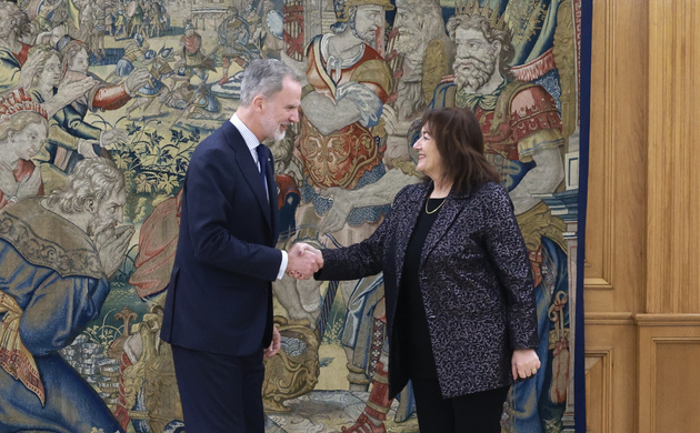 Su Majestad el Rey recibe el saludo de la comisaria Europea para el Mediterráneo, Dubravka Šuica
