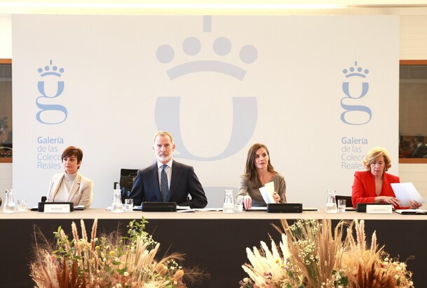 Don Felipe y Doña Letizia durante la reunión