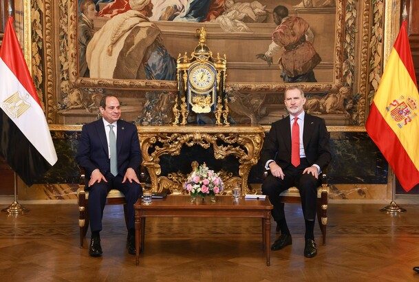 Encuentro de Su Majestad el Rey con Su Excelencia el Presidente de la República Árabe de Egipto