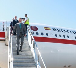 Llegada del Rey al Aeropuerto Internacional de Carrasco (Montevideo)