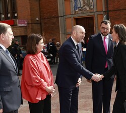 Su Majestad la Reina recibida por el presidente de la Junta General del Principado de Asturias, Juan Cofiño