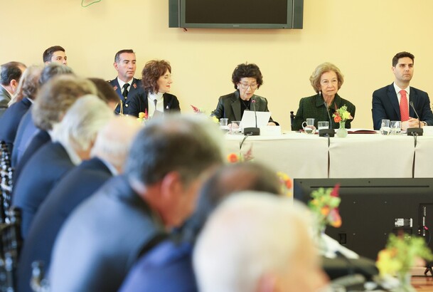 Doña Sofía durante la reunión del Patronato