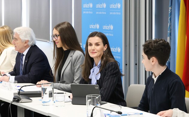 Doña Letizia en un momento al inicio de la reunión