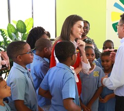 Doña Letizia durante la  explicación sobre el proyecto para la prevención de la drogadicción en adolescentes