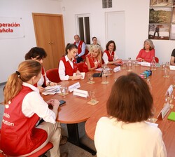 Doña Letizia en el transcurso de la reunión mantenida en la embajada de España en la República de Cabo Verde