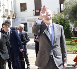 El Rey a su llegada al Museo Nacional de Artes Escénicas en Almagro