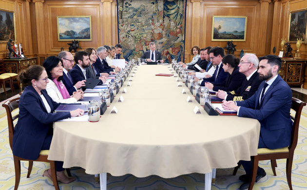 Su Majestad el Rey al inicio de la reunión del Consejo de Seguridad Nacional