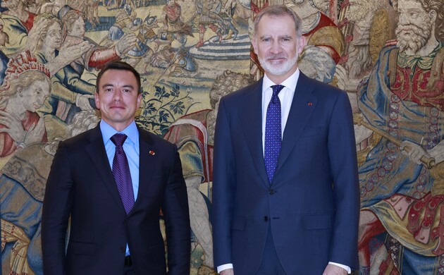 El Rey y el Presidente de la República del Ecuador, Daniel Noboa Azín, antes de mantener el encuentro 