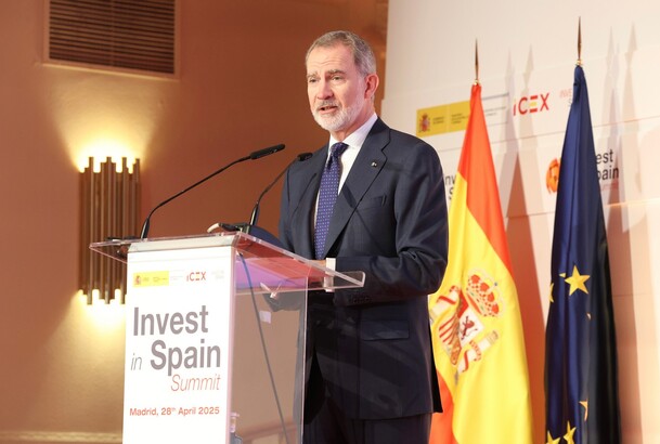 Su Majestad el Rey durante sus palabras en el Foro Internacional “Invest in Spain Summit”
