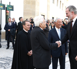 Su Majestad el Rey recibe el saludo del presidente de la República Italiana, Sergio Mattarella