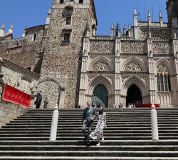Don Felipe y Doña Letizia finalizan su vista al Real Monasterio de Santa María de Guadalupe