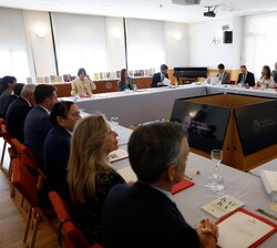 Vista general de la mesa donde ha tenido lugar la reunión del Patronato de la Residencia de Estudiantes