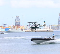 Simulacro de la Guardia Civil de interceptación de embarcaciones de alta velocidad “go-fast”, dedicadas al tráfico de drogas con participa