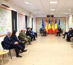 Vista general durante el encuentro de Su Majestad el Rey con Su Excelencia el Presidente de Rumanía