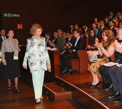 Su Majestad la Reina Doña Sofía accede al Auditorio 400 del Museo Nacional Centro de Arte Reina Sofía