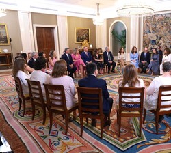 Vista general del salón donde ha tenido lugar la audiencia de Doña Letizia a una representación de la Asociación Proyecto Hombre