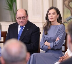 S.M. la Reina durante la audiencia a una representación de la Asociación Proyecto Hombre