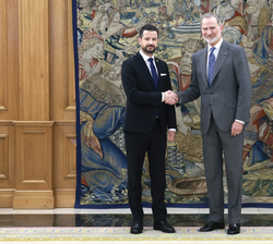 Su Majestad el Rey recibe el saludo del Presidente de Montenegro, Jakov Milatović