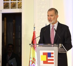 Don Felipe durante su intervención en el acto inaugural de la 28ª edición del Foro España–Estados Unidos