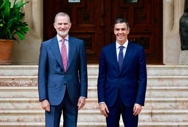 Su Majestad el Rey con el Presidente del Gobierno en el Palacio de Marivent