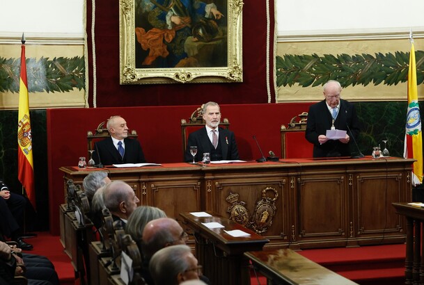 Su Majestad el Rey durante el acto de apertura del curso académico de las Reales Academias