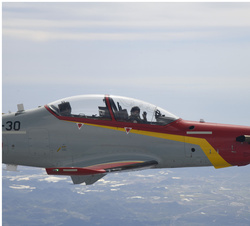 Su Alteza Real la Princesa de Asturias, durante su segundo vuelo en solitario realizado durante su periodo de formación en la Academia General del Air