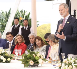 Su Majestad el Rey durante su intervención momentos antes del almuerzo