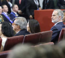 Su Majestad el Rey durante la ceremonia de Transmisión del Mando Presidencial de Chile