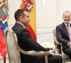 Encuentro de Su Majestad el Rey con el presidente del Ecuador, Daniel Noboa,