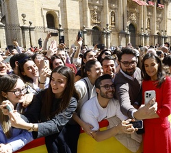 Su Majestad la Reina durante su recorrido por las calles de Jaén