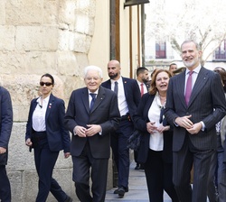 Don Felipe y el presidente Mattarella en Salamanca