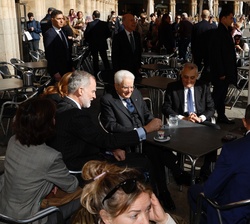 Don Felipe y el presidente Mattarella en la Plaza Mayor de Salamanca