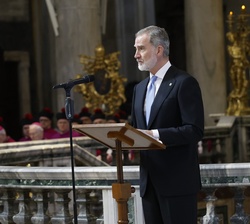 Su Majestad el Rey durante su intervención en la ceremonia