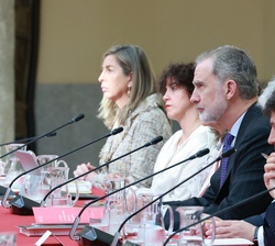 Don Felipe durante la reunión con el Patronato de Honor de la Fundación Foro de Marcas Renombradas Españolas