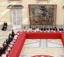 Vista general del Patio de los Borbones en un momento de la reunión