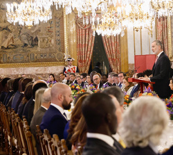 Su Majestad el Rey durante el discurso pronunciado en el almuerzo ofrecido en honor del Presidente de la República de Senegal, Bassirou Diomaye Diakha