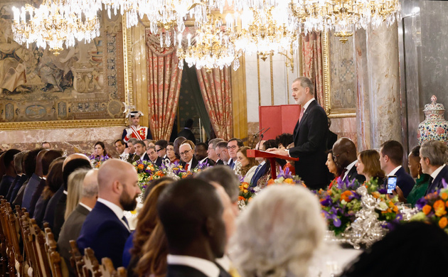 Su Majestad el Rey durante el discurso pronunciado en el almuerzo ofrecido en honor del Presidente de la República de Senegal, Bassirou Diomaye Diakha