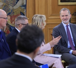 Un momento de la audiencia de Su Majestad el Rey a la Junta Directiva de la Asociación Nacional de Grandes Empresas de Distribución (ANGED)