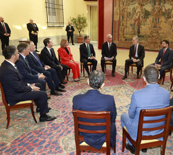 Momento de la audiencia de Su Majestad el Rey con Asamblea del Grupo de Ciudades Patrimonio de la Humanidad de España
