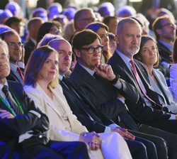 Don Felipe durante las palabras de agradecimiento del premiado