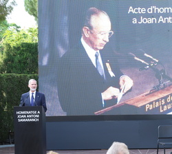 Su Majestad el Rey durante su intervención en el homenaje a Juan Antonio Samaranch