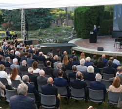 Vista general del acto durante la intervención de Su Majestad el Rey en el homenaje a Juan Antonio Samaranch