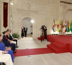 Doña Leonor durante la intervención del presidente de la Región de Murcia