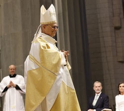 Sus Majestades los Reyes durante el desarrollo de la misa